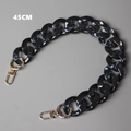 Detail view of 45cm marble acrylic bag chain with gold metal clasps for handbags - 45cm / Black