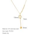 Golden stainless steel necklace featuring letter Q pendant and small square cube detail - Alphabet Q Style (HN0152GQ)
