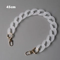 Catena per borsa 45cm in acrilico bianco opaco con chiusure a moschettone dorate - Grande Q Opaco-45CM