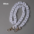Dettaglio catena per borsa da 80cm in resina acrilica chiara e moschettoni dorati - Chiusura a Ferro di Cavallo-80CM