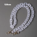 White acrylic resin 120cm handbag chain strap with golden metal lobster clasps - Horseshoe Clasp-120CM