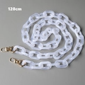 Dettaglio della catena in resina acrilica marmorizzata 120cm con fermagli dorati - Marmo Bianco Trasparente (120cm)