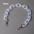 Detailed view of 46cm milky white marble acrylic chain strap with gold lobster clasps - Round Buckle-46CM