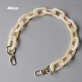 Detail of 46cm beige amber resin chain with gold spring buckles for handbags - Beige Marble (46cm)