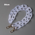 Close-up of 86cm white translucent acrylic resin thick chain strap with gold metal hooks - Round Buckle-86CM