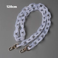 Detailed view of 120cm marble white acrylic chain with polished gold metal lobster clasps - Round Buckle-120CM