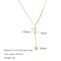 Classic gold stainless steel necklace with Z pendant and cube charm detail - Alphabet Z Style (HN0152GZ)