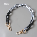 Correa de cadena de resina de mármol de 46cm con eslabones negros y cierre dorado - Costuras de Mármol Negro Blanco y Gris / Cierre Dorado-46cm