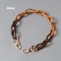 Cadena de bolso 46cm de resina acrílica ámbar y marrón con cierres de langosta dorados - Costuras Ámbar y Marrón Oscuro / Cierre Dorado-46cm