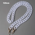 Detail of 120cm marble white acrylic bag chain strap with gold metal spring buckles - Fishbone Style-120CM