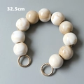 32.5cm beige marble texture acrylic bead chain with gold metal rings for handbags - 32.5cm / Beige
