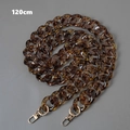 Macro di una catena per borse in resina leopardata da 120cm con ganci in metallo dorato - 120cm / Ambra