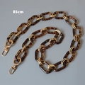 Detail of 85cm chunky leopard resin acrylic chain strap with gold metal spring hooks - Leopard 85CM
