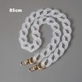 Detailed 85cm frosted white acrylic bag chain with durable gold metal swivel lobster clasps - Medium-Long Style / Frosted White