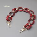 Vintage Acrylkette rot marmoriert mit goldenen Metallkarabinern für Handtaschen, 42cm - Handtasche Stil / Marmorrot