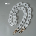 Cadena de bolso de acrílico esmerilado blanco con cierres de mosquetón dorados, 86 cm - Transparente Esmerilado / 86cm