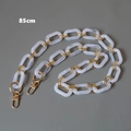 85cm white marble acrylic and gold metal chain strap with lobster clasps for handbags - White 85CM