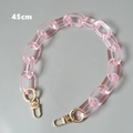 Detalle de la cadena de bolso de acrílico rosa de 45 cm con cierres de langosta dorados - Rosa / 45cm
