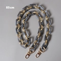 Detalle de cadena para bolso de 85cm en resina gris mármol con anillos de metal oro - 85cm / Gris