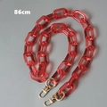 Translucent red acrylic bag chain link with gold metal clasps and 86cm length detail - Watermelon red / 86cm