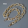 Detail view of 85cm cream resin and gold metal link chain strap with lobster clasps - Beige 85CM