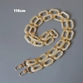 Detailed view of 118cm cream marble acrylic and gold metal chain strap for handbags - Beige 118CM