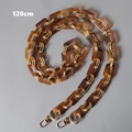 Correa de 120cm en acrílico ámbar con anillos de metal dorado y cierres de mosquetón - 120cm / Ámbar