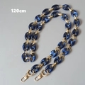 Catena in resina blu marmo con anelli dorati e fermagli a moschettone, 120cm - Blu 85CM