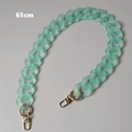 Cadena para bolso 65cm verde menta mate de acrílico con mosquetones dorados y eslabones de resina - 65cm / Verde Claro