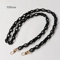 Detail view of 120cm black resin chain strap with gold lobster clasps for handbags - 120cm / Black