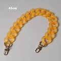 Detail of 45cm amber matte acrylic resin bag chain with gold metal lobster clasps - 45cm / Yellow