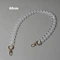 Detalle de una cadena de bolso de 60cm en acrílico transparente con cierres de langosta - Transparente Espina de Pescado 60CM