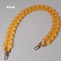 Close-up of 65cm orange frosted acrylic resin bag chain with gold metal clasps - 65cm / Yellow