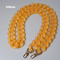 Detail of 120cm orange acrylic resin chain strap with gold metal rotating clasps - 120cm / Yellow