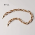 Close-up of a 60cm amber resin chain strap with gold lobster clasps for handbags - 60CM / Beige