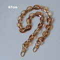 Detail of 67cm amber resin chain link strap with gold metal rings and lobster clasps - Amber 67cm