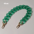 Detail of 45cm green frosted acrylic chain link with gold metal lobster clasps for bags - 45cm / Emerald Green