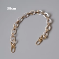 Detail of 38cm acrylic resin chain featuring white marble rings and gold lobster clasps - Marble Beige 38cm
