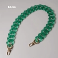 Detail of 65cm candy green acrylic bag chain with gold lobster clasps and frosted links - 65cm / Emerald Green