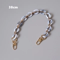Detail of 38cm marble acrylic resin chain with gold metal lobster clasps for bags - Marble Black 38cm