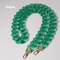 Detail of 120cm frosted green acrylic resin handbag chain with gold lobster clasps - 120cm / Emerald Green