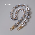 Detailed 67cm marble resin bag strap with white acrylic links and gold lobster clasps - Marble Black 67cm