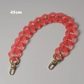 Detail of a 45cm matte red acrylic bag chain with golden metal lobster clasps - 45cm / Watermelon red