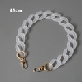Frosted white acrylic 45cm bag chain strap with gold metal lobster clasps for handbags - Short Style / Frosted White
