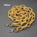 Catena per borsa in acrilico giallo vivace lunga 120 cm con moschettoni dorati - 120cm / Giallo