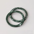 Juego de dos asas redondas de resina jaspeada verde oscuro para bolsos de mano - Verde