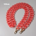 Detail view of 120cm pink frosted acrylic chain with golden lobster clasps for bags - 120cm / Watermelon red