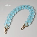 Detail of 45cm light blue matte acrylic resin bag chain with gold metal lobster clasps - 45cm / Light Blue Zircon