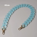 Detailed 65cm blue matte acrylic resin bag chain with polished gold lobster clasps - 65cm / Light Blue Zircon