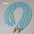 Frosted light blue acrylic bag chain with 120cm length and gold lobster clasps - 120cm / Light Blue Zircon
